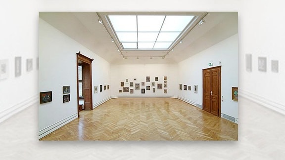 Ausstellungsraum "Großer Saal" im Leonhardi-Museum Dresden.