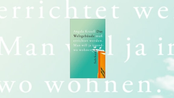 Cover des Buches "Das Weltgebäude" mit einem von unten fotografierten Haus.