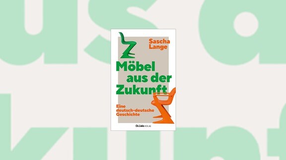Das Cover des Buches"Möbel aus der Zukunft" mit zwei Känguruh-Stühlen in orange und grün. 
