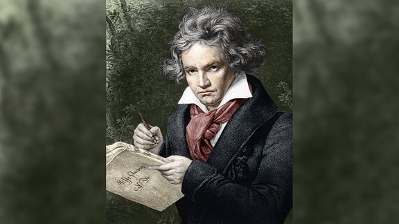 Ludwig van Beethoven in einem Gemälde von Karl Joseph Stieler.