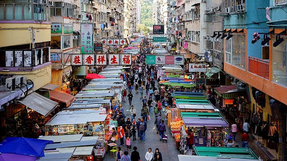 Hongkong, Straßenmarkt in Kowloon