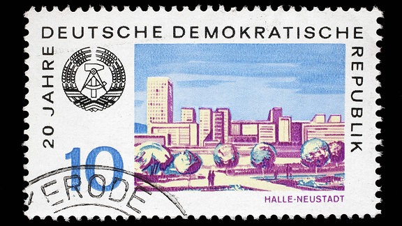 DDR-Briefmarke Halle-Neustadt