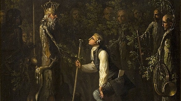Szene aus dem Buch "Niels Klims unterirdische Reise" von Ludvig Holberg