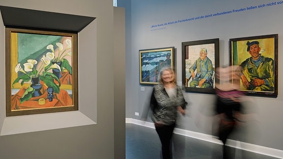 Landschafts- und Porträt-Arbeiten des Malers Max Pechstein sind am 11.04.2014 in der neuen Dauerausstellung der Kunstsammlungen Zwickau (Sachsen) zu sehen.