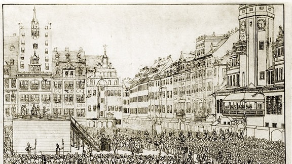 Hinrichtung Woyzek Leipzig Marktplatz 1824