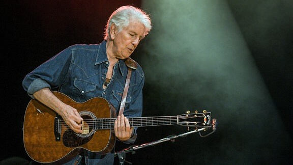 Graham Nash bei seinem Konzert auf dem Rudolstadt-Festival 2018 auf der großen Bühne im Heinepark