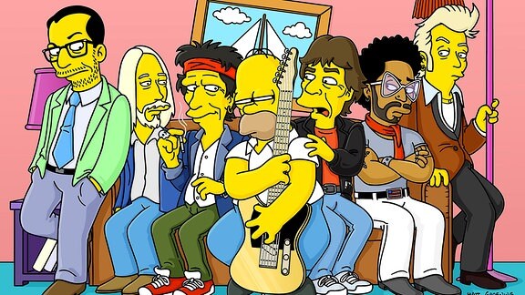 Elvis Costello, Tom Petty, Keith Richards, Homer Simpson, Mick Jagger, Lenny Kravitz und Brian Setzer