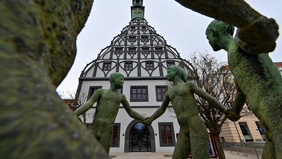 Die spätgotische Giebelfassade des Gewandhauses Zwickau