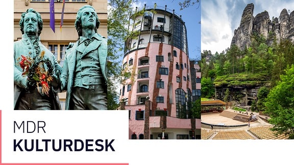 Goethe-Schiller-Denkmal, Hundertwasserhaus, Felsenbühne Rathen