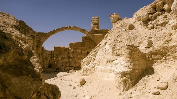 Kirchenruine im Avdat National Park, in der Wüste Negev