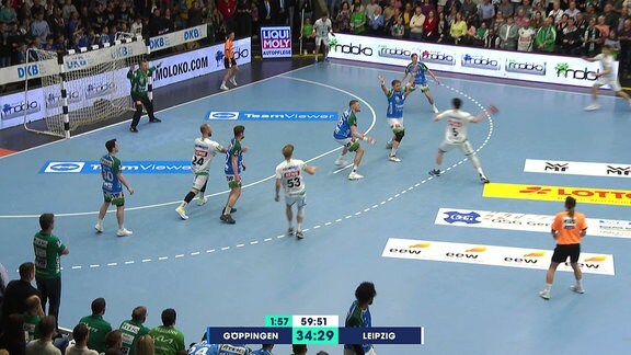 Spielszene in einem Handballspiel