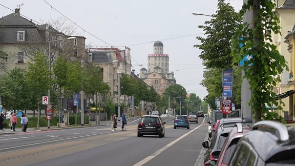 Eine Straße in Dresden.