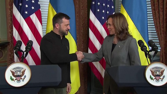 Wolodymyr Selenskyj und Kamala Harris