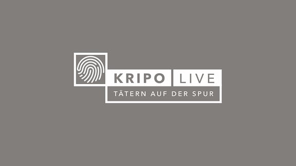 Logo "Kripo live - Tätern auf der Spur" auf petrol-blauem Hintergrund