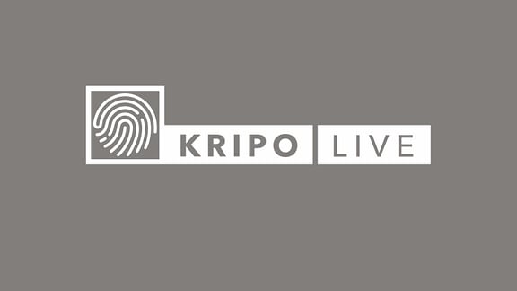Logo Kripo live auf petrol-blauem Hintergrund