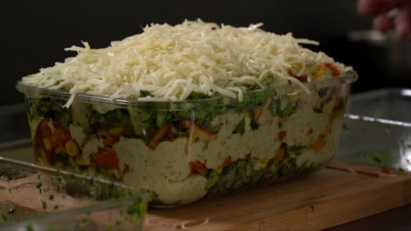 Gemüse-Lasagne vor dem Überbacken