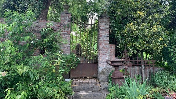Blick in den Garten Ulbrich in Solingen. 