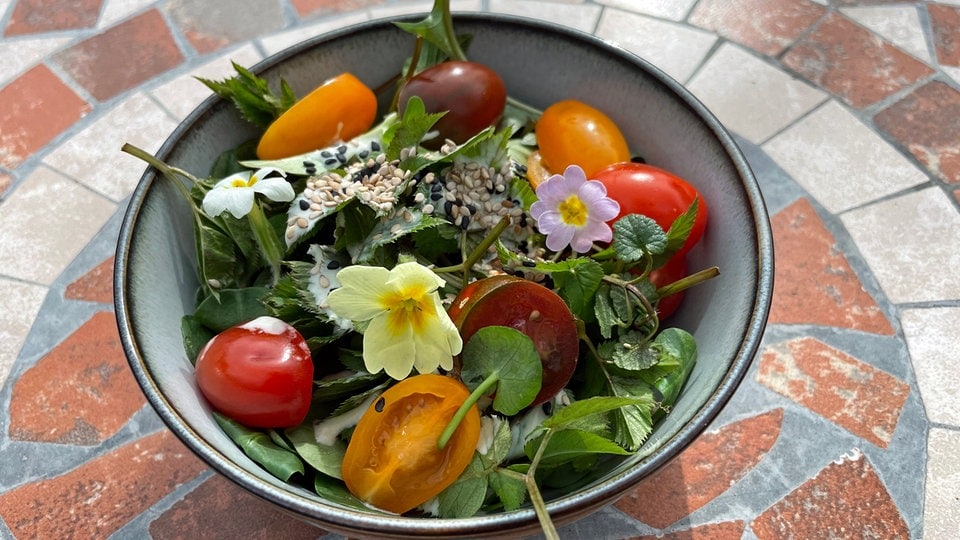 Salat mal anders: Frühlingssalat mit Wildkräutern und Tomaten | MDR.DE