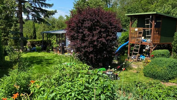 Garten mit Baumhaus