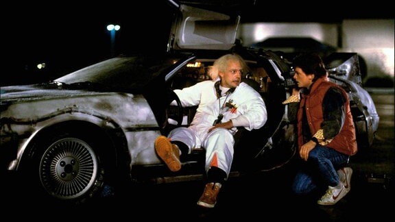 Eine Szene des Films mit Michael J. Fox (R) und Christopher Lloyd. 