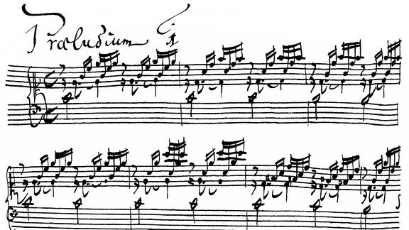 Notenhandschrift von Bach: Das Wohltemperierte Klavier