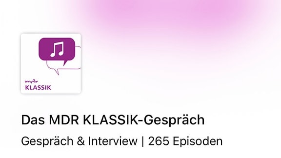 Screenshot der ARD Audiothek: Es ist eine Seite der App geöffnet, in der die Gesprächs-Podcasts von MDR KLASSIK aufgelistet sind.