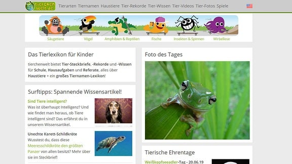 Startseite von tierchenwelt.de