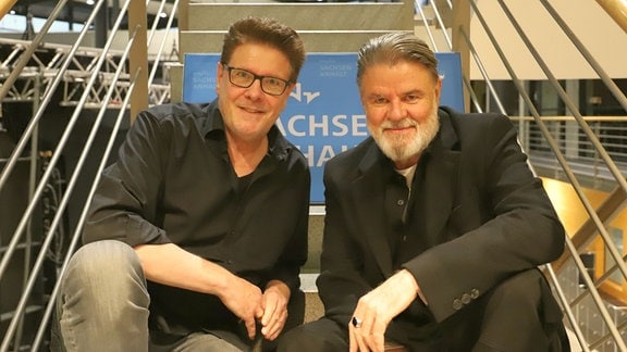 Moderator André Holst und Musiker IC Falkenberg am 16.9.2024