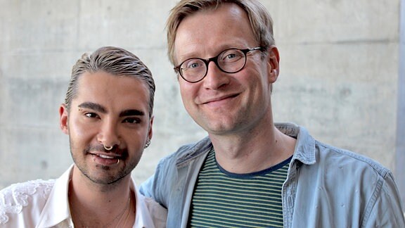 Tokio-Hotel-Sänger Bill Kaulitz und Musikredakteur Tobias Kluge