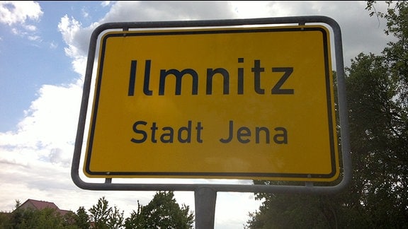 Ortseingangsschild Ilmnitz - Stadt Jena