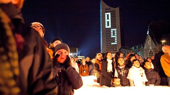 Feierlichkeiten zum Tag der friedlichen Revolution Lichtfest am 09.10.2011 auf dem Augustusplatz Leipzig