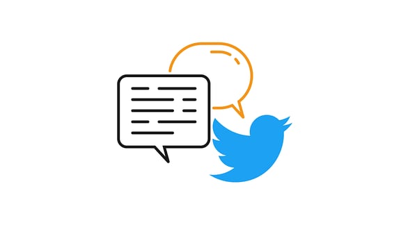 Twitter-Logo mit Sprechblasen. Verlinkung zur Twitter-Seite von MEDIEN360G.