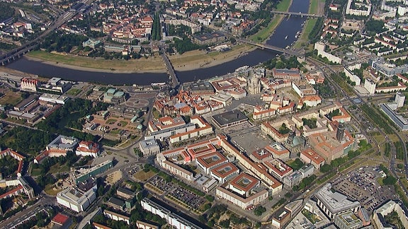 Innenstadt Dresden von oben