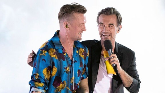 Ben Zucker und Florian Silbereisen in der ARD/ORF TV-Show Schlagerbooom Open Air.