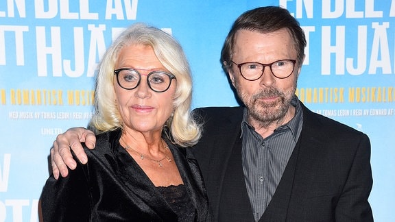 Lena und Bjorn Ulvaeus während einer Premiere.