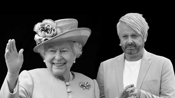 Bildcombo: Queen Elizabeth II und Ross Anthony