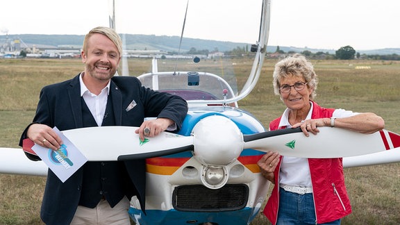 Ross Antony und Pilotin Ursula Wötzel bei Schlager meiner Heimat in Thüringen