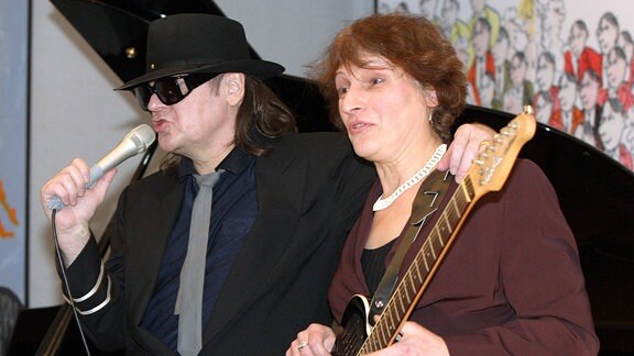 Sänger Udo Lindenberg (li.) und Gitarristin Carola Kretschmer