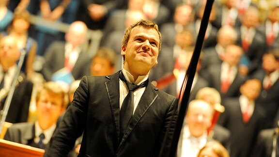 Risto Joost beim Abschlusskonzert "Der Messias" im MDR MUSIKSOMMER 2015 in der Dresdner Frauenkirche.