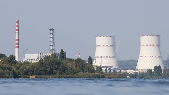 Ein Blick auf das Kernkraftwerk Kursk in der Stadt Kurtschatow