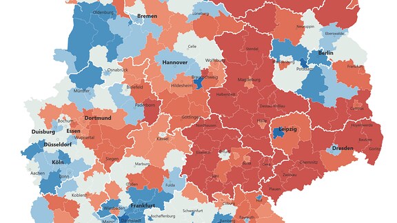 eine Grafik zur prognostizierten Bevoelkerungsentwicklung in Deutschland