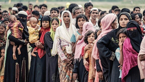 Rohingya-Flüchtlinge in einem Camp in Nayapara in Bangladesch