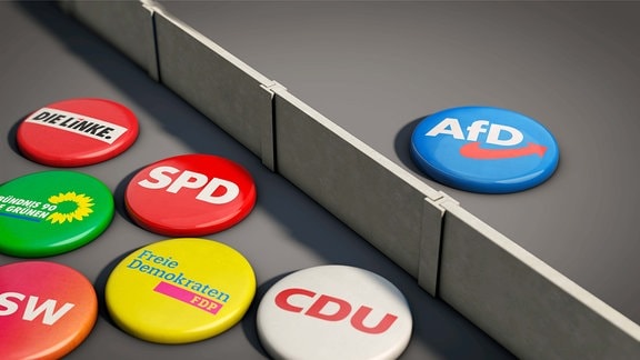 Brandmauer gegenüber der AfD Symbolbild zum Thema Ausgrenzung, keine Zusammenarbeit mit der AfD 