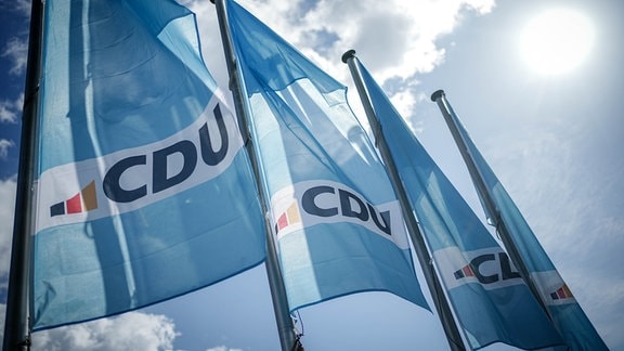 CDU Logo auf Fahnen