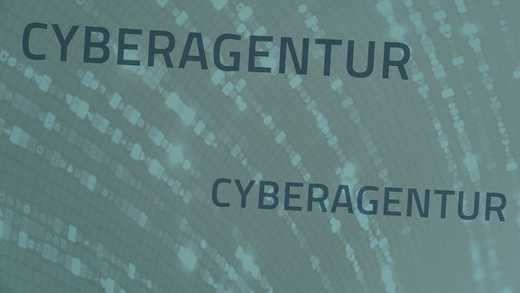 Eine Tafel mit dem Schriftzug Cyberagentur