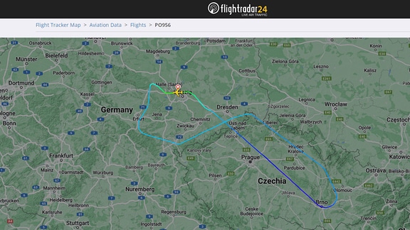 Ein Flug von Leipzig nach Tokyo musste über dem tschechischen Brno abgebrochen und zurückgeleitet werden. (Flug PO956 , Maschine PAC956)
