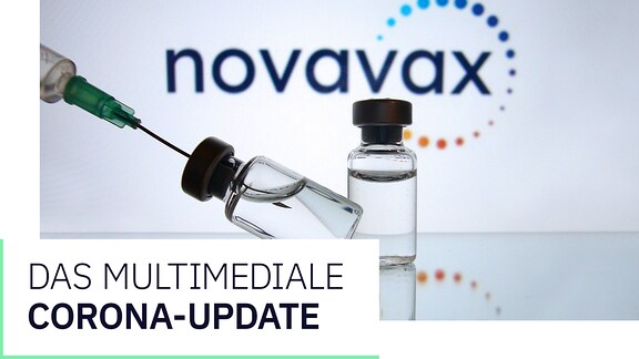 Novavax-Impfdosen mit Impfstoff zur Injektion mit einer Kanuele