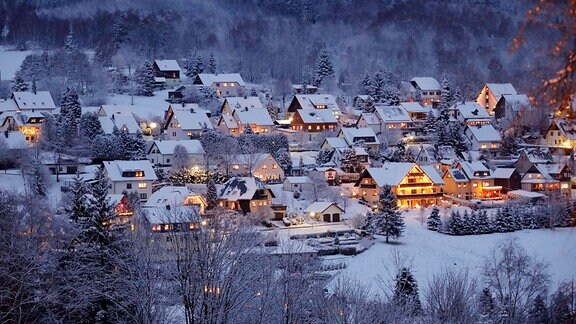 Schnee im Erzgebirge