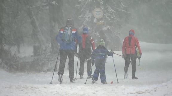 Wintersportler in Thüringen