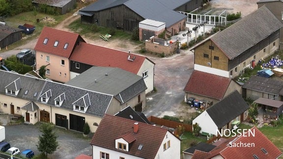 In Nossen wurde eine Lagerhalle angemietet für den Captagon-Schmuggel. Auf dem Bild sind verschiedene Gebäude aus der Vogelperspektive zu sehen.